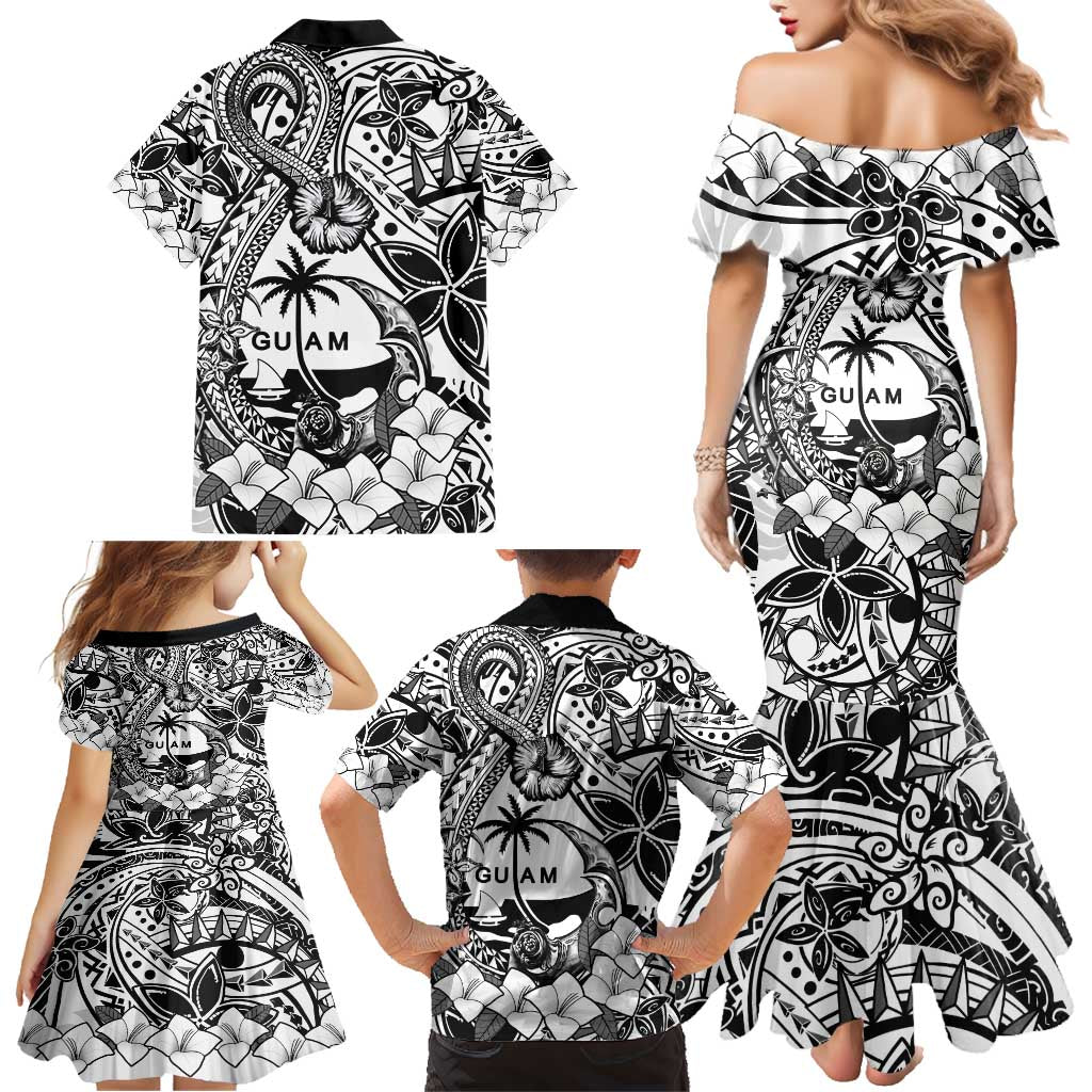 Guam Hafa Adai Guasali Flowers Family Matching Mermaid Dress and Hawaiian Shirt LT9 - Polynesian Pride