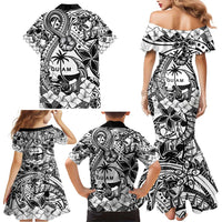 Guam Hafa Adai Guasali Flowers Family Matching Mermaid Dress and Hawaiian Shirt LT9 - Polynesian Pride