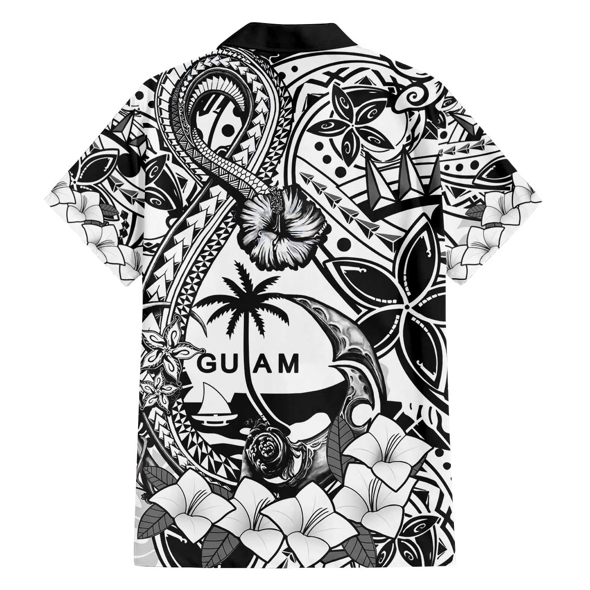 Guam Hafa Adai Guasali Flowers Family Matching Off The Shoulder Long Sleeve Dress and Hawaiian Shirt LT9 - Polynesian Pride