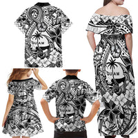 Guam Hafa Adai Guasali Flowers Family Matching Off Shoulder Maxi Dress and Hawaiian Shirt LT9 - Polynesian Pride
