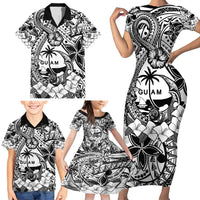 Guam Hafa Adai Guasali Flowers Family Matching Short Sleeve Bodycon Dress and Hawaiian Shirt LT9 - Polynesian Pride