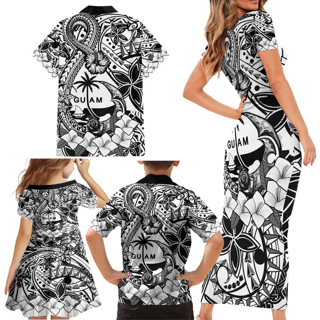 Guam Hafa Adai Guasali Flowers Family Matching Short Sleeve Bodycon Dress and Hawaiian Shirt LT9 - Polynesian Pride