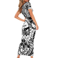 Guam Hafa Adai Guasali Flowers Family Matching Short Sleeve Bodycon Dress and Hawaiian Shirt LT9 - Polynesian Pride