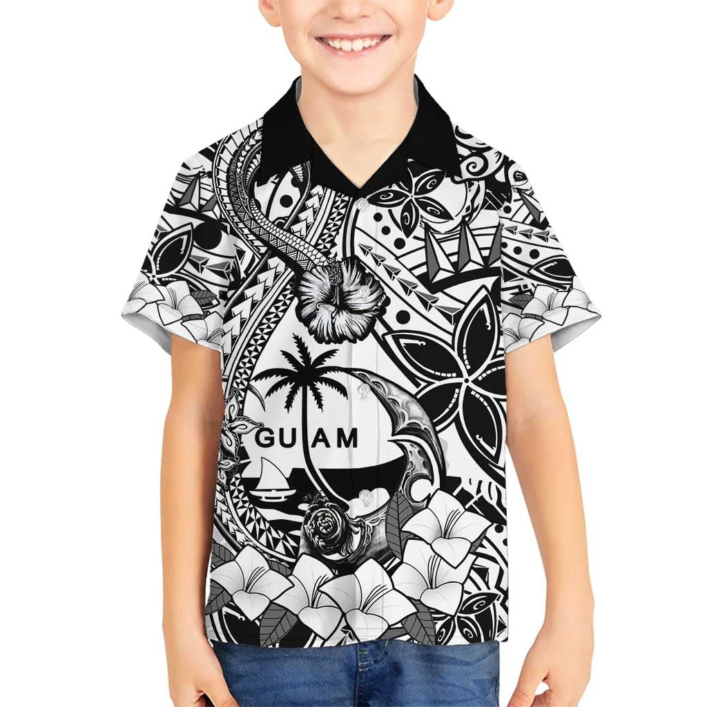 Guam Hafa Adai Guasali Flowers Family Matching Summer Maxi Dress and Hawaiian Shirt LT9 Son's Shirt Black - Polynesian Pride