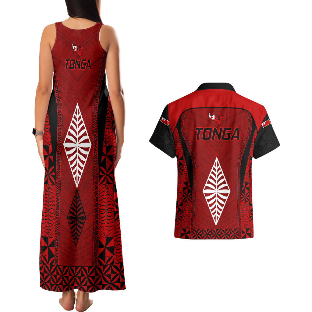 Tonga Rugby Couples Matching Tank Maxi Dress and Hawaiian Shirt Go Champions World Cup 2023 Ngatu Unique LT9 - Polynesian Pride