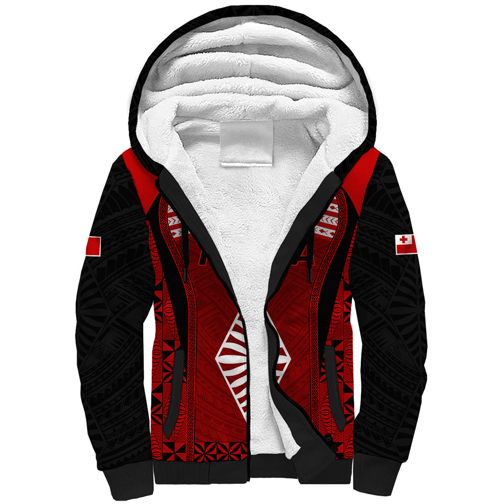 Tonga Rugby Sherpa Hoodie Go Champions World Cup 2023 Ngatu Unique LT9 Unisex Red - Polynesian Pride