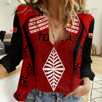Tonga Rugby Women Casual Shirt Go Champions World Cup 2023 Ngatu Unique LT9 Female Red - Polynesian Pride