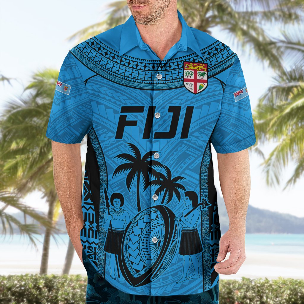 Custom Fiji Rugby Hawaiian Shirt Go Champions World Cup 2023 Tapa Unique Blue Vibe LT9 - Polynesian Pride