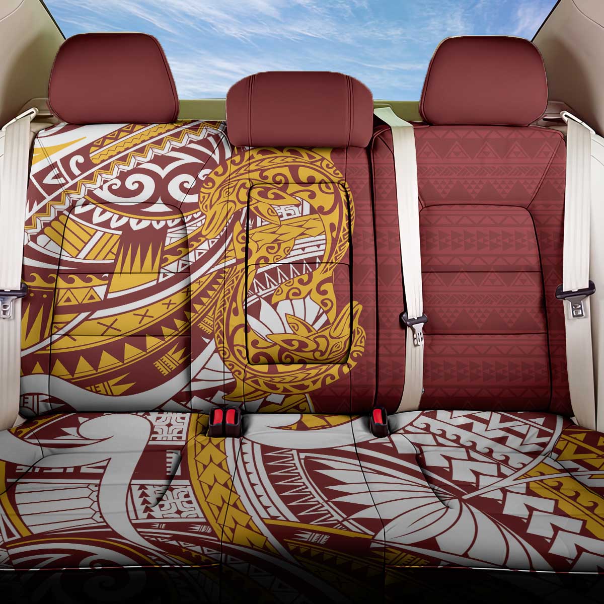 Couple Dolphins Maori Motif Back Car Seat Cover - Polynesian Pride