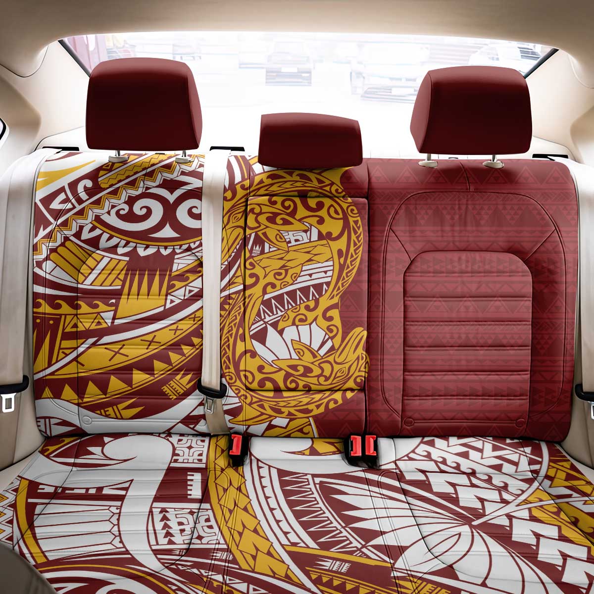 Couple Dolphins Maori Motif Back Car Seat Cover - Polynesian Pride