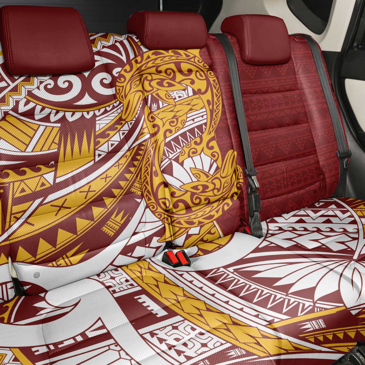 Couple Dolphins Maori Motif Back Car Seat Cover - Polynesian Pride