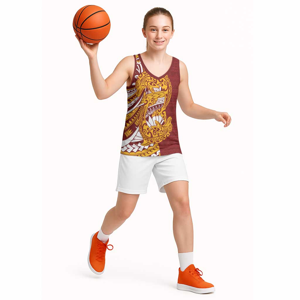 Couple Dolphins Maori Motif Basketball Jersey - Polynesian Pride
