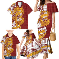 Couple Dolphins Maori Motif Family Matching Mermaid Dress and Hawaiian Shirt LT9 - Polynesian Pride