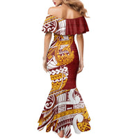 Couple Dolphins Maori Motif Family Matching Mermaid Dress and Hawaiian Shirt LT9 - Polynesian Pride