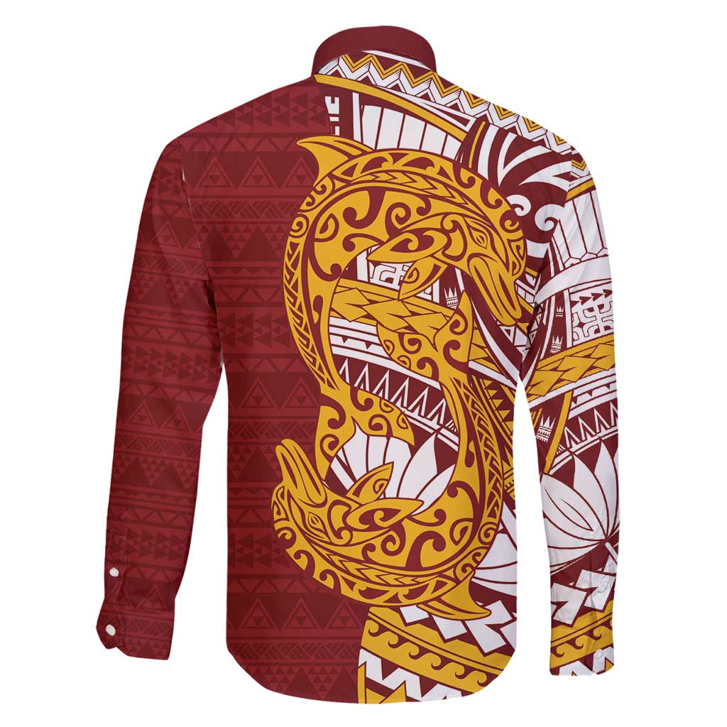 Couple Dolphins Maori Motif Family Matching Off Shoulder Short Dress and Hawaiian Shirt LT9 - Polynesian Pride