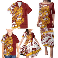 Couple Dolphins Maori Motif Family Matching Puletasi and Hawaiian Shirt LT9 - Polynesian Pride