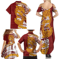 Couple Dolphins Maori Motif Family Matching Summer Maxi Dress and Hawaiian Shirt LT9 - Polynesian Pride