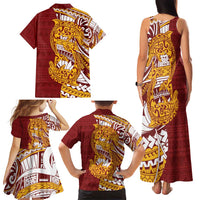 Couple Dolphins Maori Motif Family Matching Tank Maxi Dress and Hawaiian Shirt LT9 - Polynesian Pride