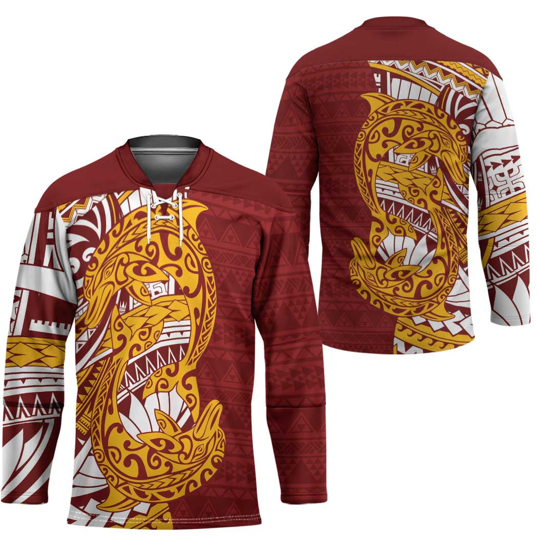 Couple Dolphins Maori Motif Hockey Jersey - Polynesian Pride
