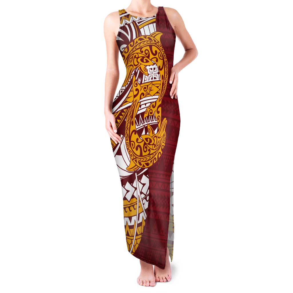 Couple Dolphins Maori Motif Tank Maxi Dress - Polynesian Pride