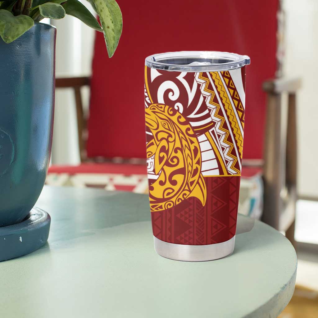 Couple Dolphins Maori Motif Tumbler Cup - Polynesian Pride