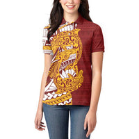 Couple Dolphins Maori Motif Women Polo Shirt - Polynesian Pride
