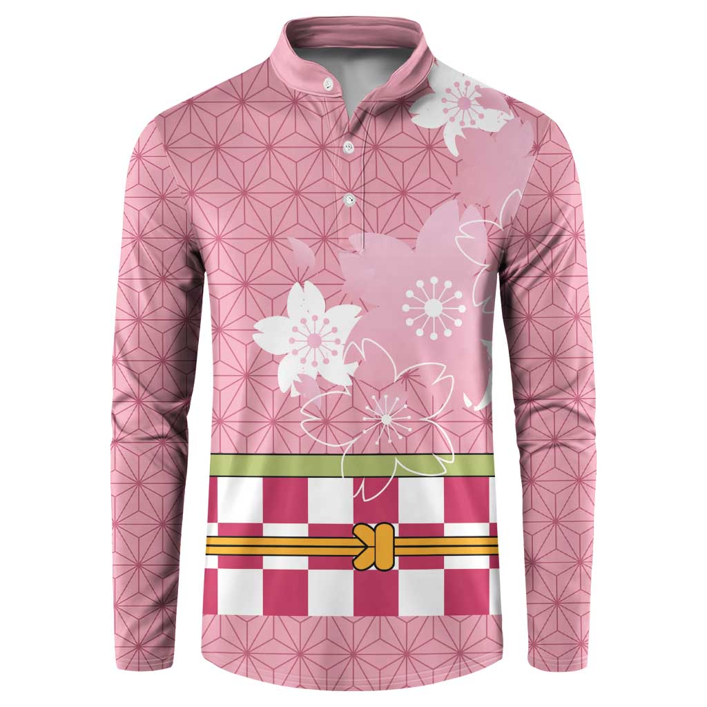 Japanese Asanoha Pattern Button Sweatshirt Charm Against Evil Spirits - Polynesian Pride