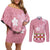 Japanese Asanoha Pattern Couples Matching Off Shoulder Short Dress and Long Sleeve Button Shirt Charm Against Evil Spirits - Polynesian Pride