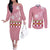 Japanese Asanoha Pattern Couples Matching Off The Shoulder Long Sleeve Dress and Long Sleeve Button Shirt Charm Against Evil Spirits - Polynesian Pride