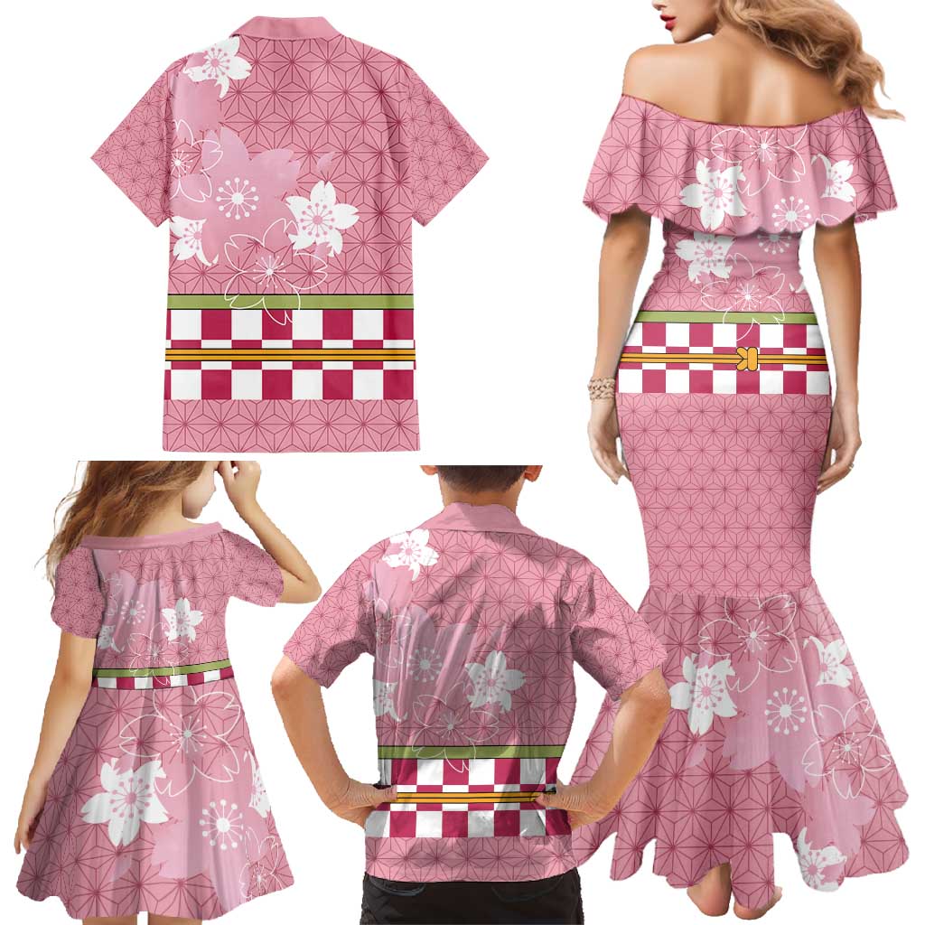 Japanese Asanoha Pattern Family Matching Mermaid Dress and Hawaiian Shirt Charm Against Evil Spirits LT9 - Polynesian Pride