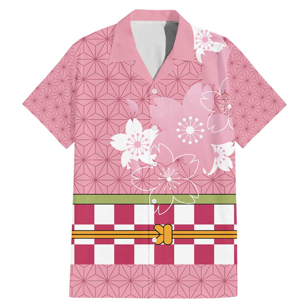 Japanese Asanoha Pattern Family Matching Mermaid Dress and Hawaiian Shirt Charm Against Evil Spirits LT9 Dad's Shirt - Short Sleeve Pink - Polynesian Pride