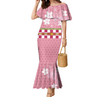 Japanese Asanoha Pattern Family Matching Mermaid Dress and Hawaiian Shirt Charm Against Evil Spirits LT9 Mom's Dress Pink - Polynesian Pride