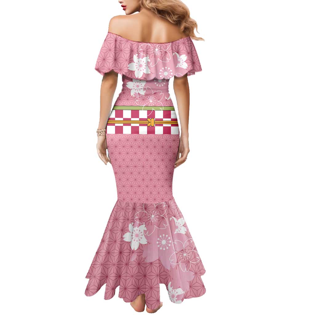 Japanese Asanoha Pattern Family Matching Mermaid Dress and Hawaiian Shirt Charm Against Evil Spirits LT9 - Polynesian Pride