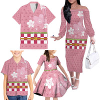 Japanese Asanoha Pattern Family Matching Off The Shoulder Long Sleeve Dress and Hawaiian Shirt Charm Against Evil Spirits LT9 - Polynesian Pride