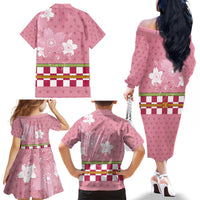 Japanese Asanoha Pattern Family Matching Off The Shoulder Long Sleeve Dress and Hawaiian Shirt Charm Against Evil Spirits LT9 - Polynesian Pride