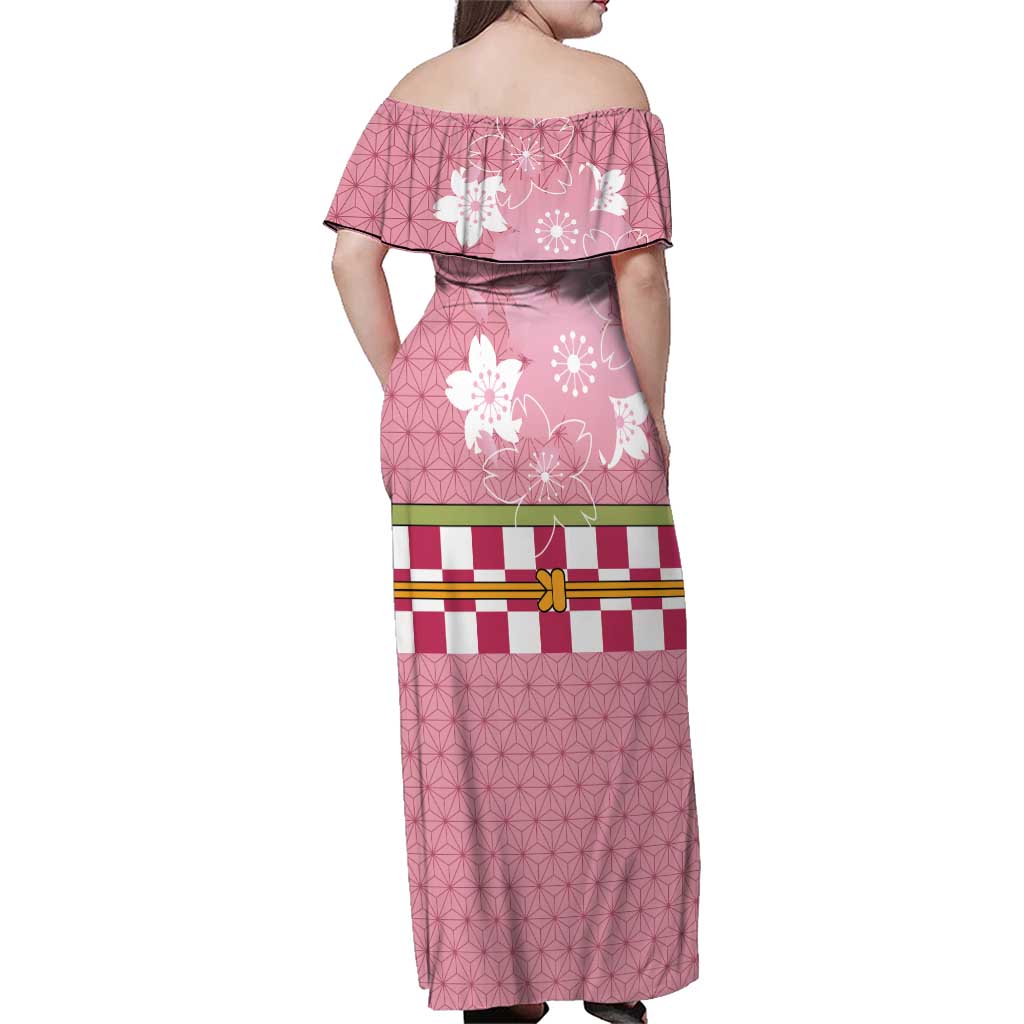 Japanese Asanoha Pattern Family Matching Off Shoulder Maxi Dress and Hawaiian Shirt Charm Against Evil Spirits LT9 - Polynesian Pride