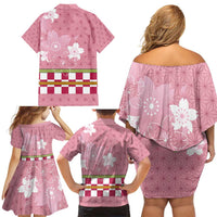 Japanese Asanoha Pattern Family Matching Off Shoulder Short Dress and Hawaiian Shirt Charm Against Evil Spirits LT9 - Polynesian Pride