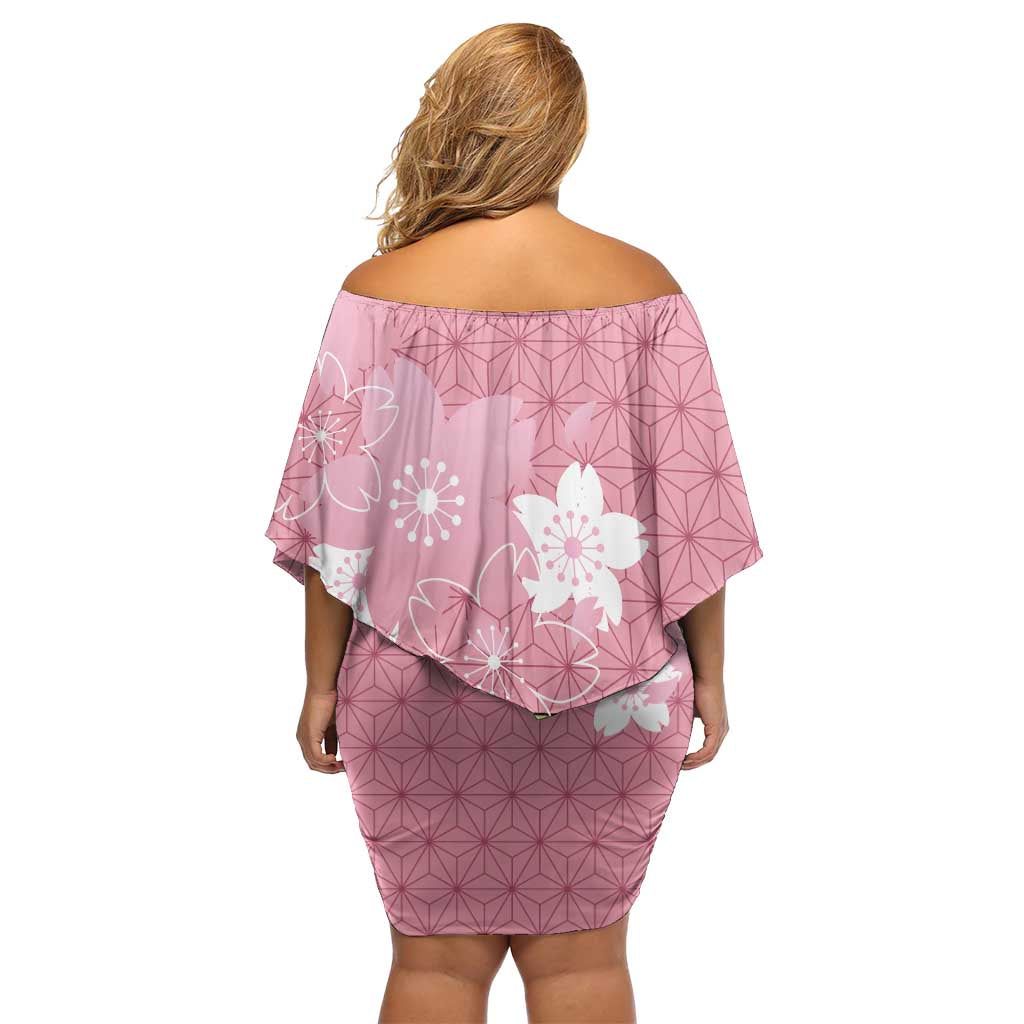 Japanese Asanoha Pattern Family Matching Off Shoulder Short Dress and Hawaiian Shirt Charm Against Evil Spirits LT9 - Polynesian Pride