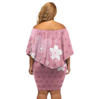 Japanese Asanoha Pattern Family Matching Off Shoulder Short Dress and Hawaiian Shirt Charm Against Evil Spirits LT9 - Polynesian Pride