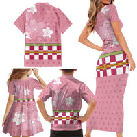 Japanese Asanoha Pattern Family Matching Short Sleeve Bodycon Dress and Hawaiian Shirt Charm Against Evil Spirits LT9 - Polynesian Pride