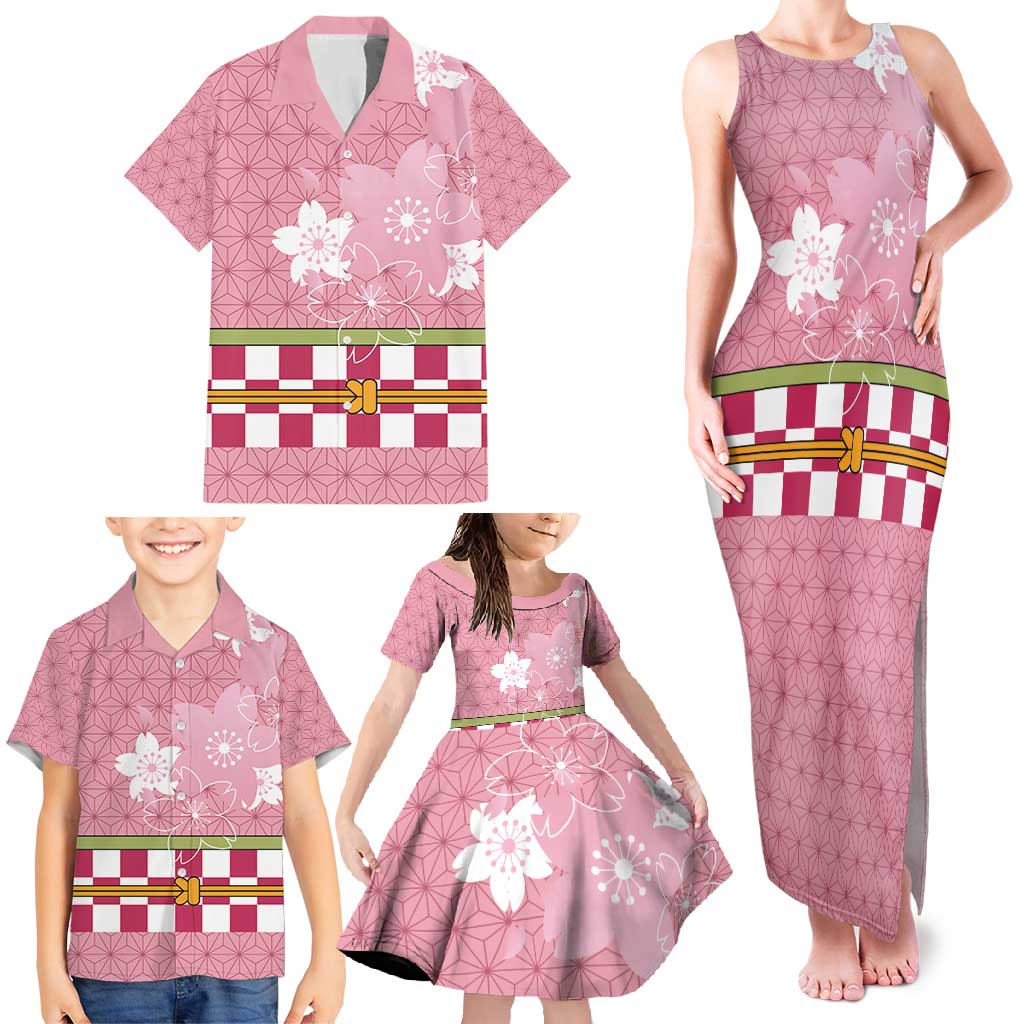 Japanese Asanoha Pattern Family Matching Tank Maxi Dress and Hawaiian Shirt Charm Against Evil Spirits LT9 - Polynesian Pride
