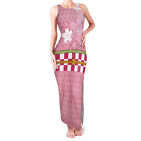 Japanese Asanoha Pattern Family Matching Tank Maxi Dress and Hawaiian Shirt Charm Against Evil Spirits LT9 Mom's Dress Pink - Polynesian Pride