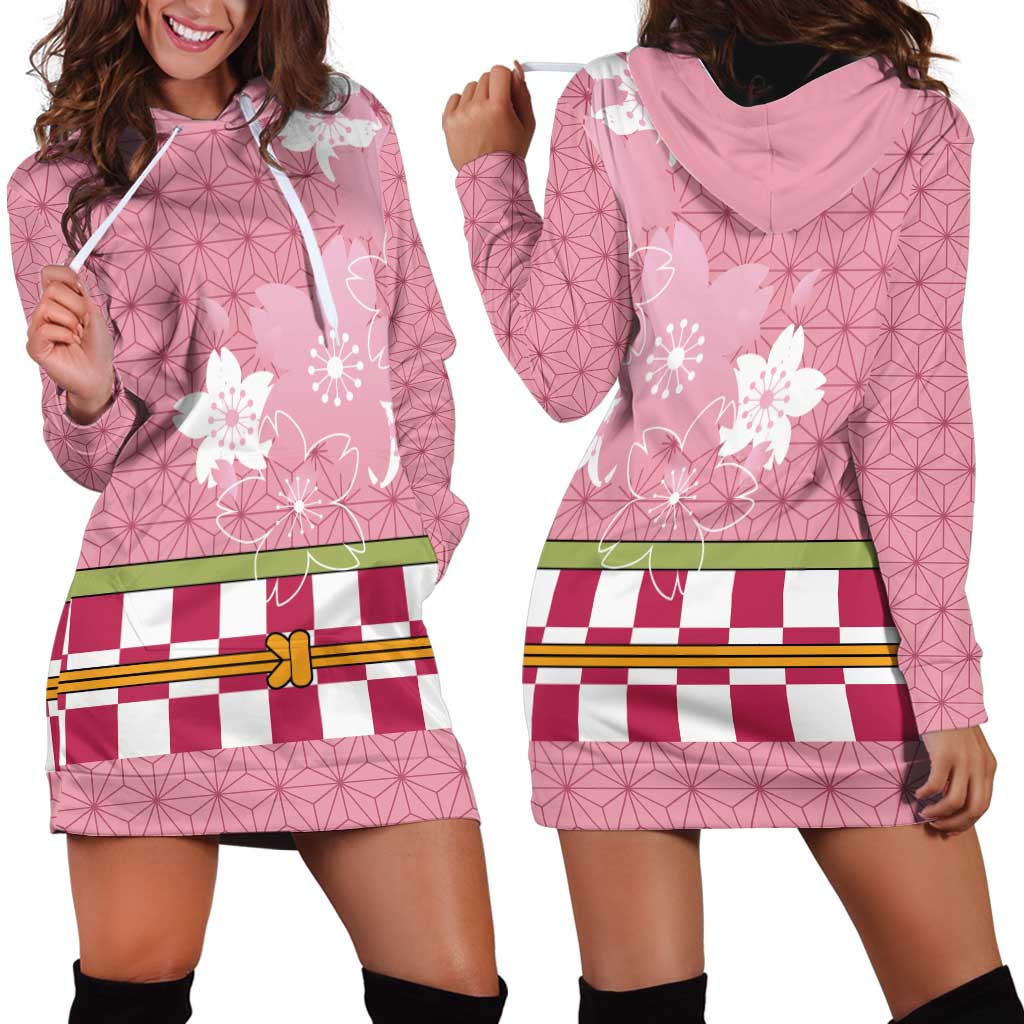 Japanese Asanoha Pattern Hoodie Dress Charm Against Evil Spirits LT9 - Polynesian Pride