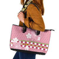 Japanese Asanoha Pattern Leather Tote Bag Charm Against Evil Spirits LT9 Pink - Polynesian Pride