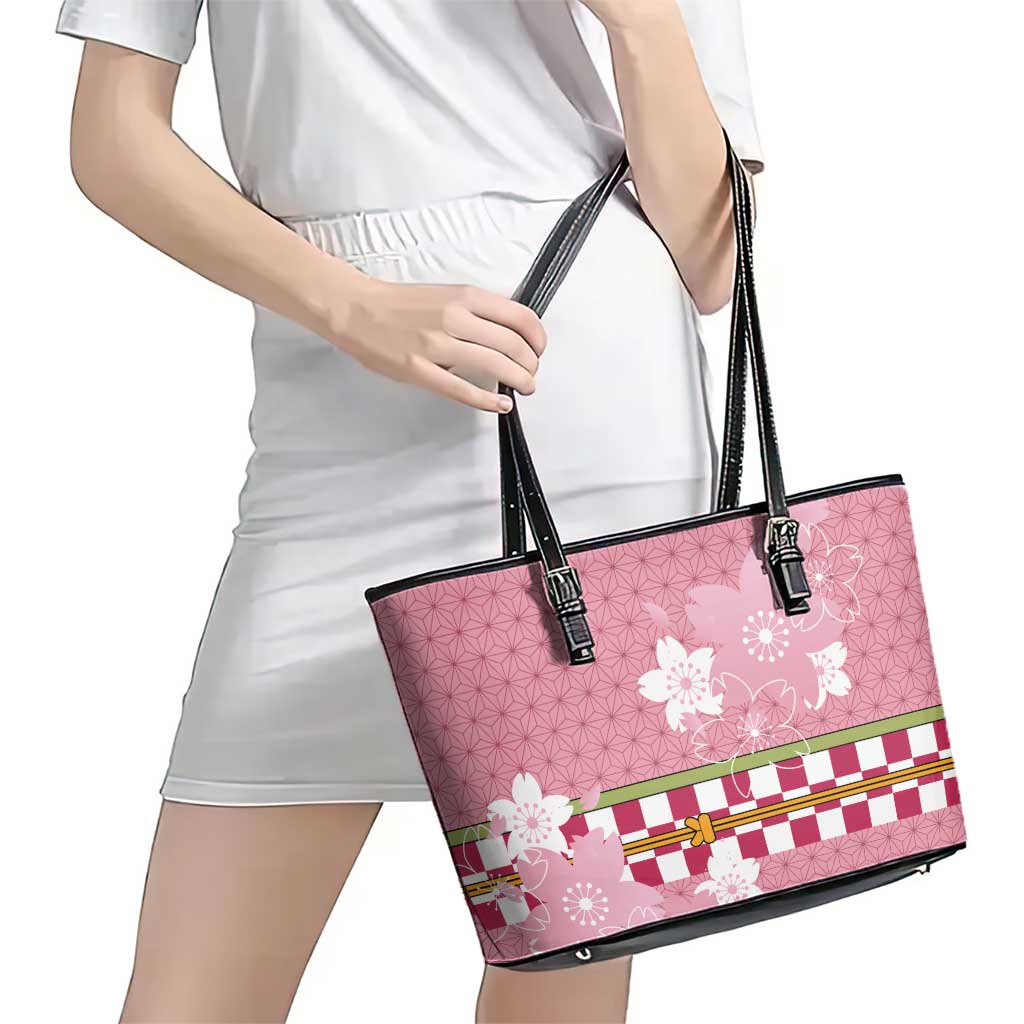 Japanese Asanoha Pattern Leather Tote Bag Charm Against Evil Spirits LT9 - Polynesian Pride
