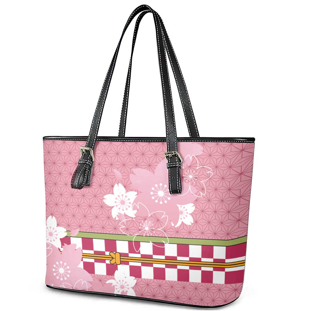 Japanese Asanoha Pattern Leather Tote Bag Charm Against Evil Spirits LT9 - Polynesian Pride