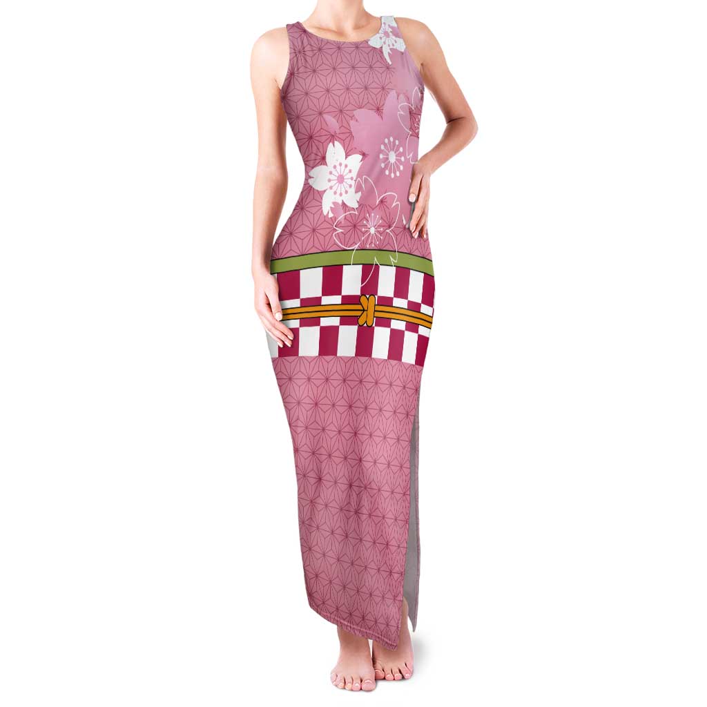 Japanese Asanoha Pattern Tank Maxi Dress Charm Against Evil Spirits - Polynesian Pride