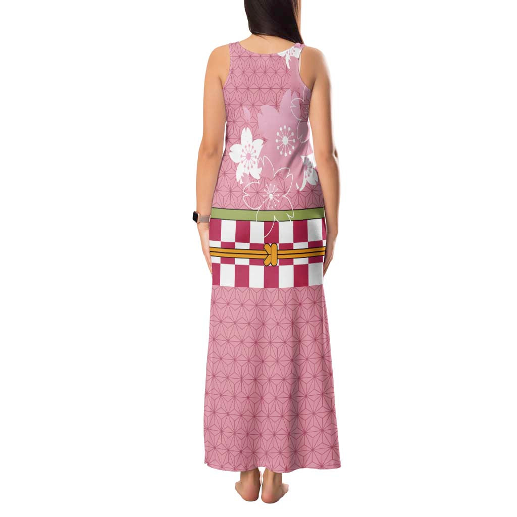 Japanese Asanoha Pattern Tank Maxi Dress Charm Against Evil Spirits - Polynesian Pride