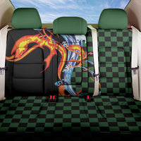 Japanese Asanoha Pattern Back Car Seat Cover Sun Flame Slayer Dragon Hinokami Kagura Spirit LT9 One Size Green - Polynesian Pride