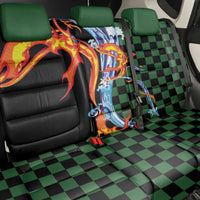 Japanese Asanoha Pattern Back Car Seat Cover Sun Flame Slayer Dragon Hinokami Kagura Spirit LT9 - Polynesian Pride